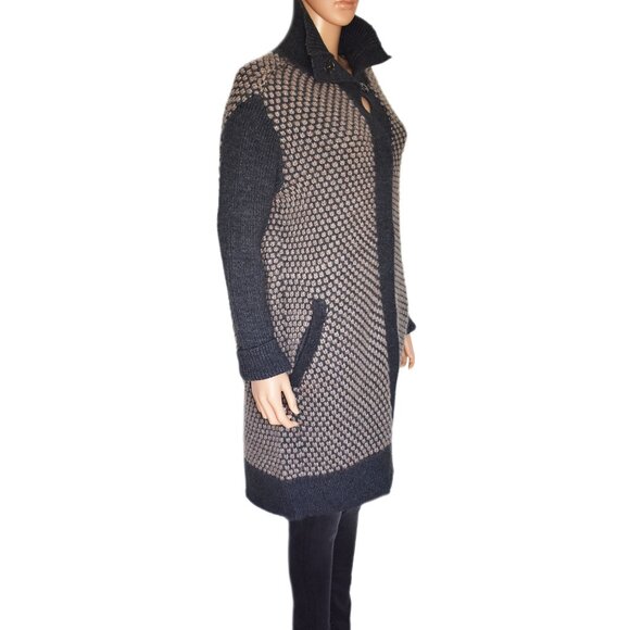 Antik Batik Collection Women’s Coat Wool Long Jacket Honeycomb Knits Size L - Picture 4 of 7
